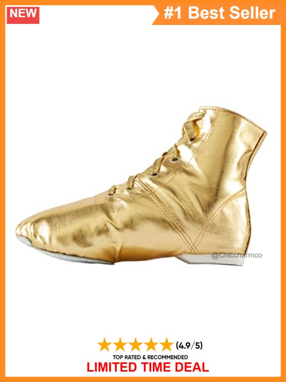 Jazz Dance Boots Split Sole PU Leather Lace-Up Flat Dance Shoes
